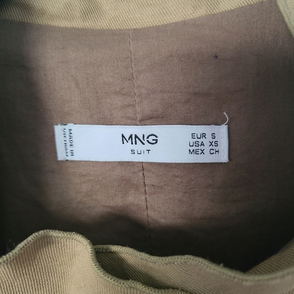 Mango Size XS Tan Beaded Linen Utility Jacket - Picture 6 of 6
